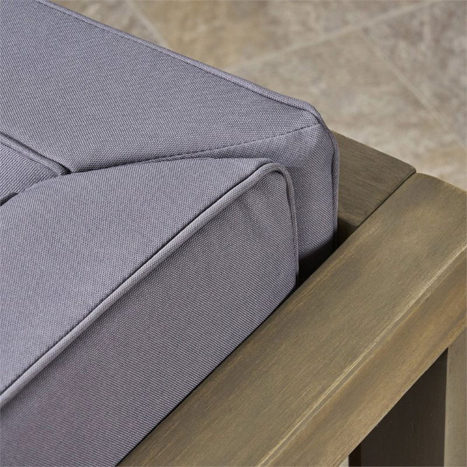 4 Piece Outdoor Acacia Wood Sofa Set in Gray T886