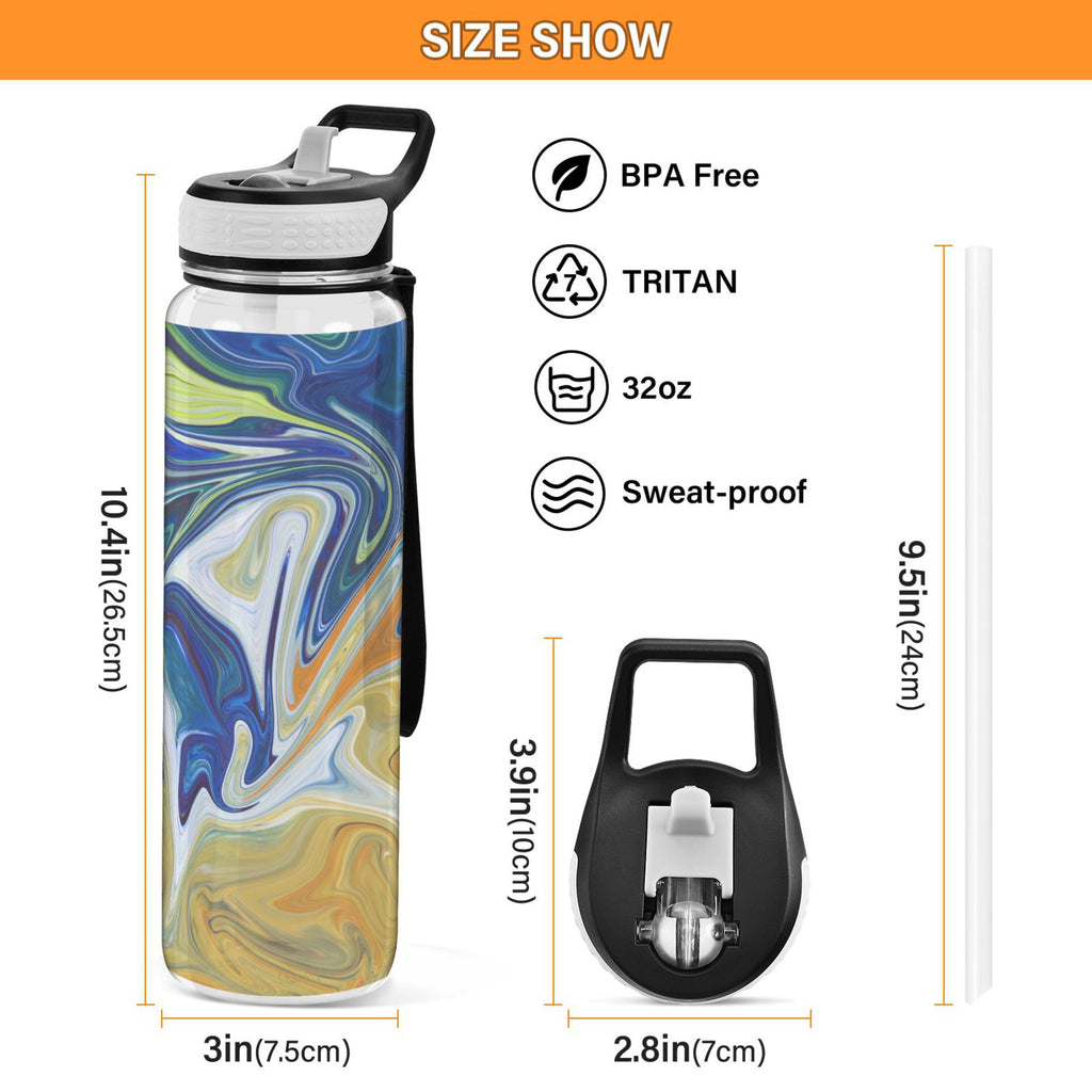 32oz Tritan Leakproof Water Bottle with Straw A8708