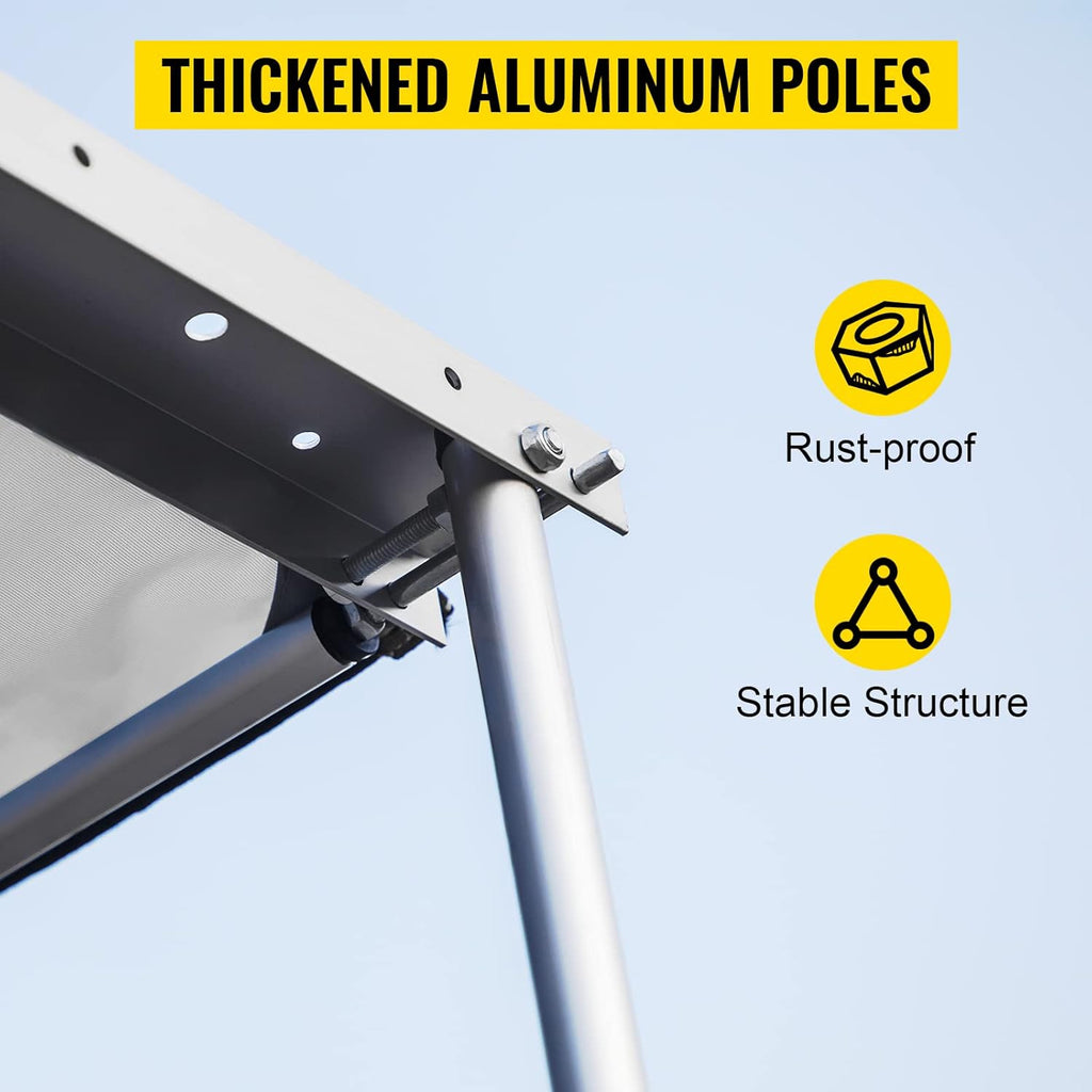 Grey 6'x6' Retractable Vehicle Awning with Carry Bag R21741