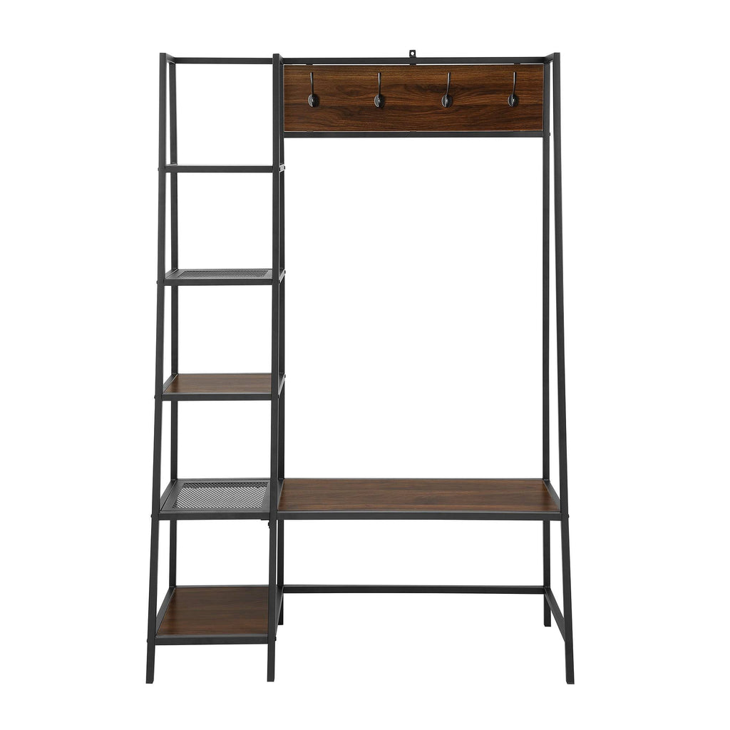 72 inch Dark Walnut Hall Tree with Storage Q2946