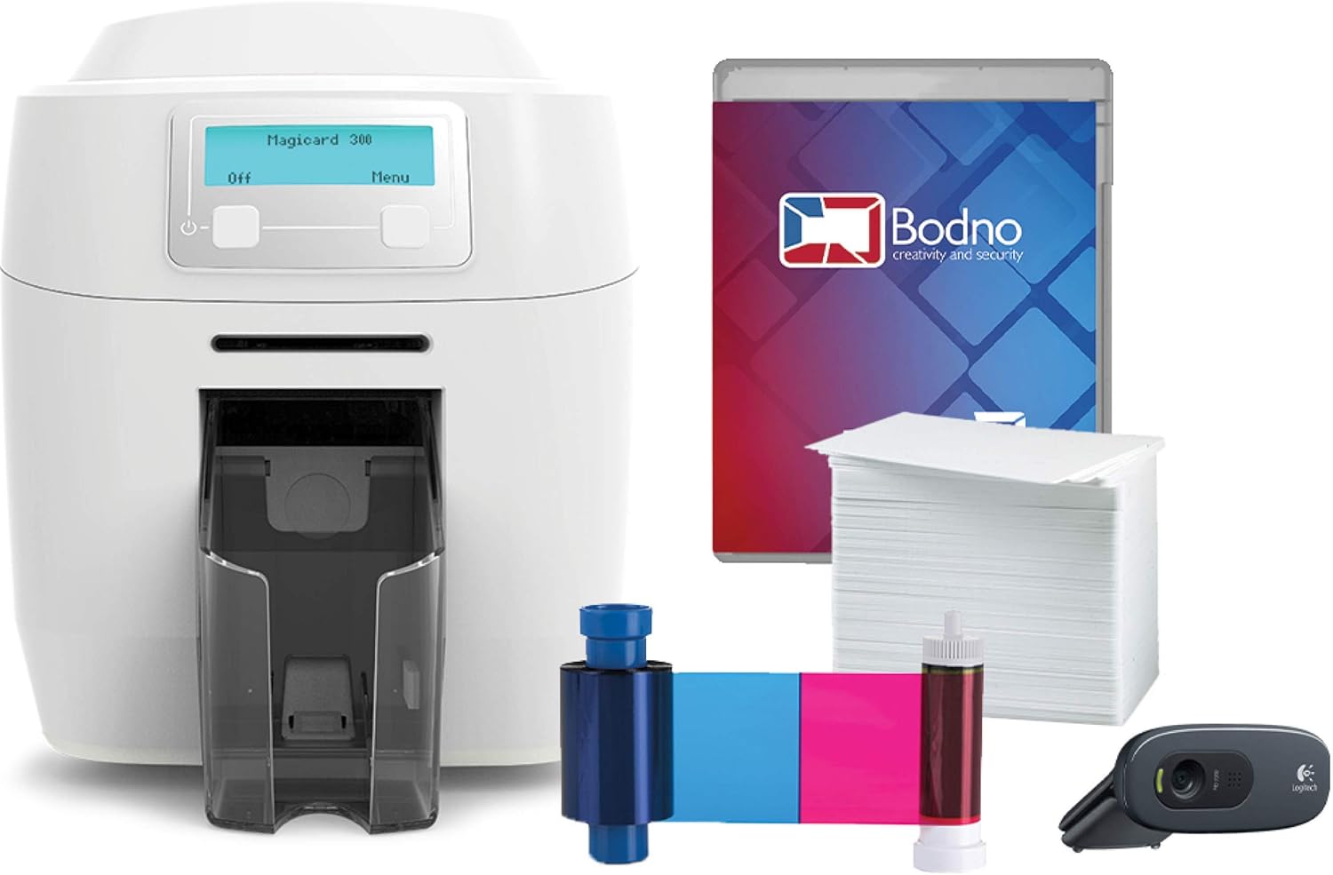 Single Sided ID Card Printer with Supplies Package C13141