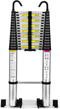 12.5 FT Aluminum Telescoping Ladder with 2 Triangle Stabilizers L86108
