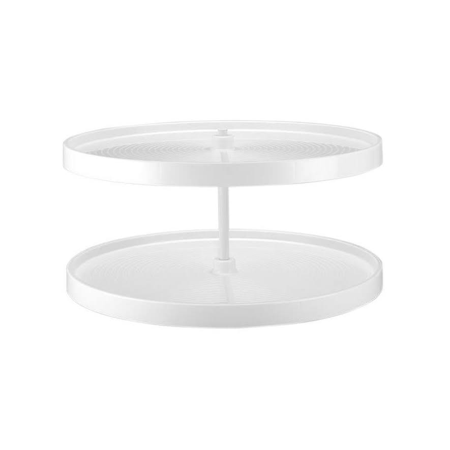 28x22 Almond Polymer Lazy Susan 2-Shelf T249