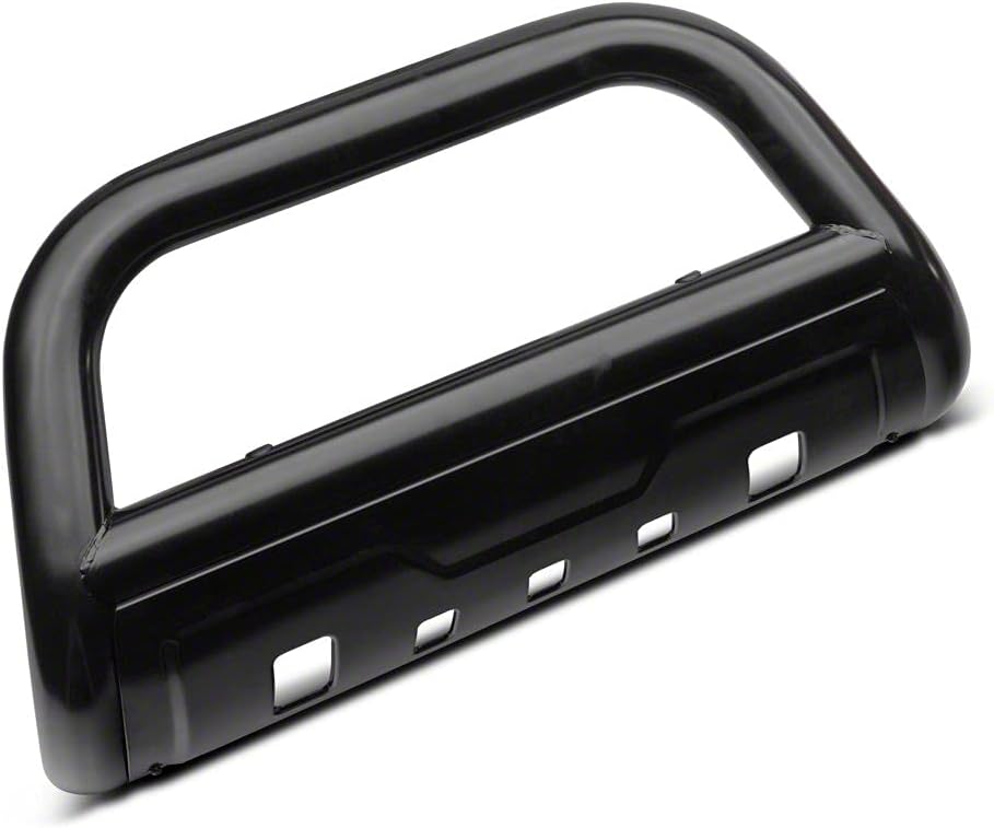 Black Oval Bull Bar with Skid Plate A64925