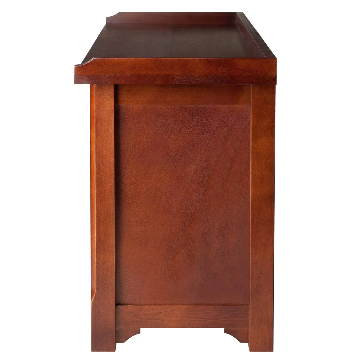 Antique Walnut Wood Bench With Storage Shelf B714851