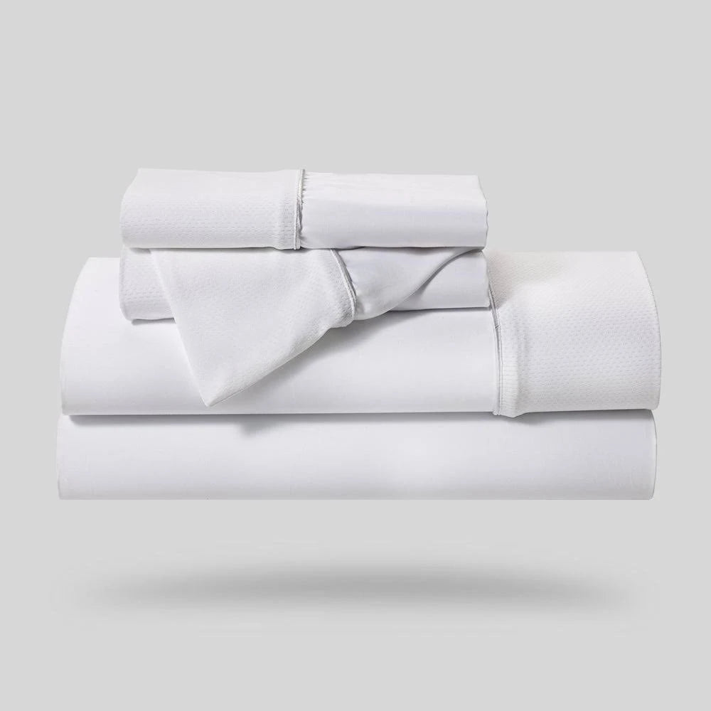 White Split King Cotton Sheets D844
