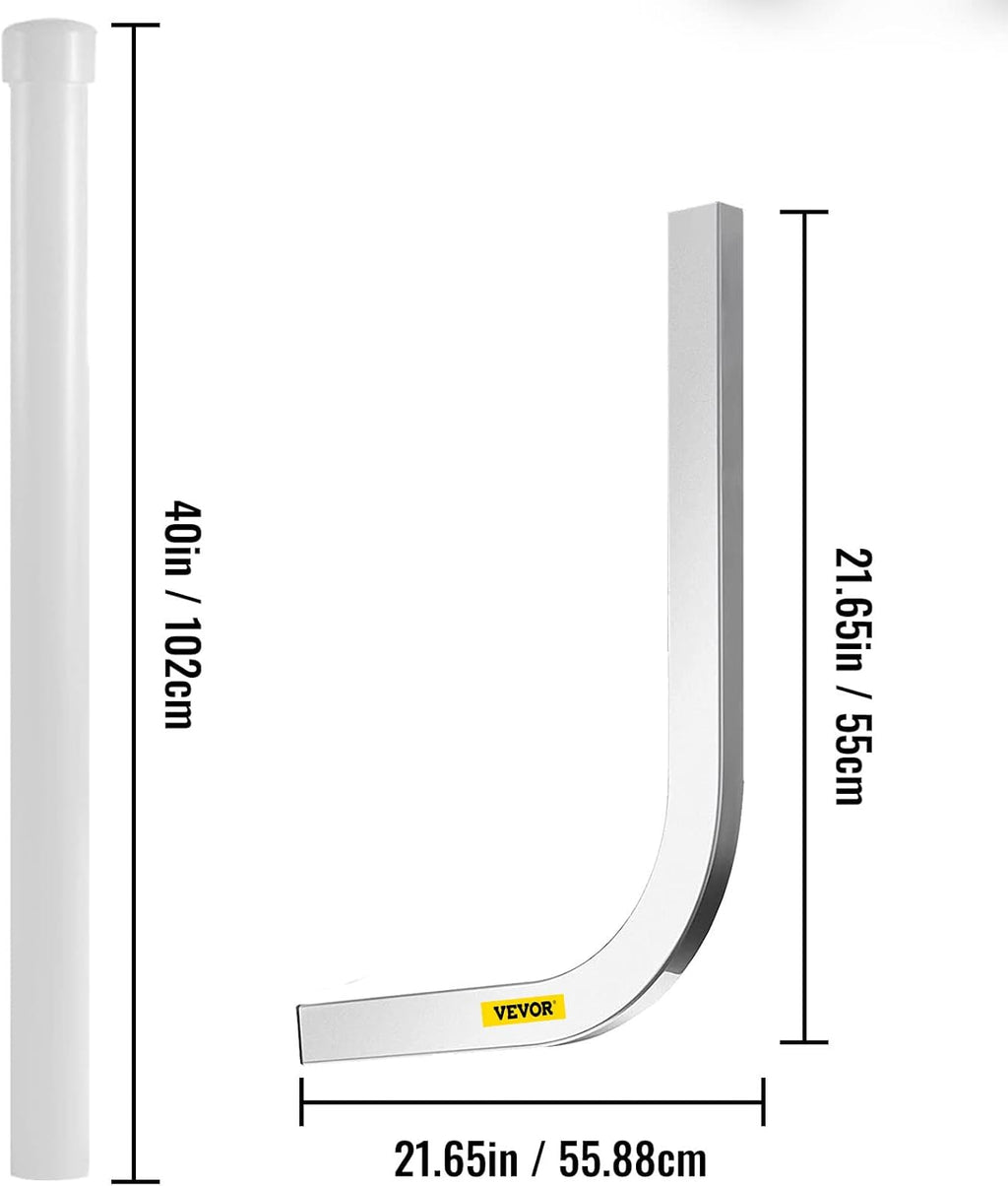 Galvanized Steel Trailer Guide-on with PVC Tube Covers, 40", 2PCS E517