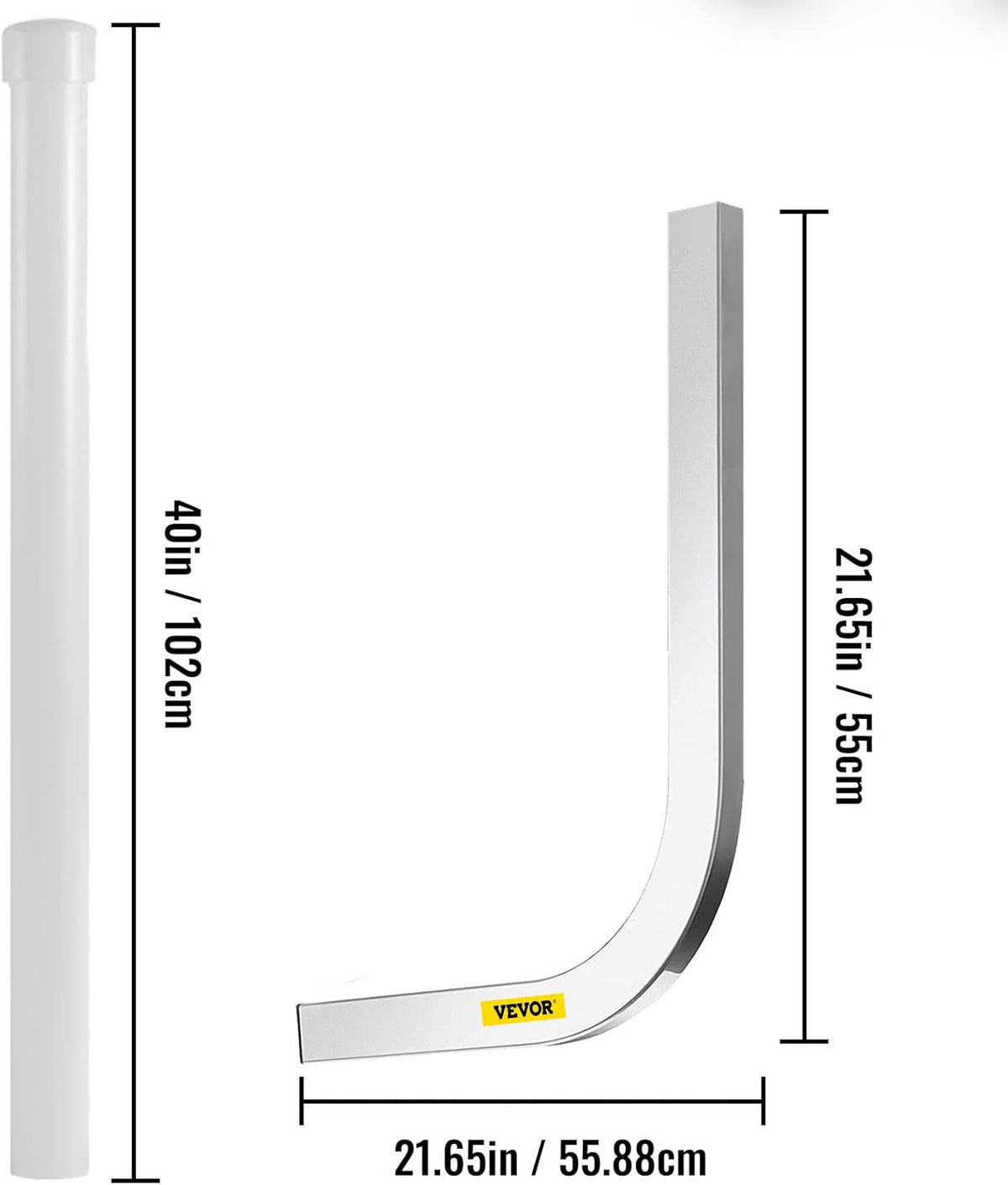 Galvanized Steel Trailer Guide-on with PVC Tube Covers, 40", 2PCS E517