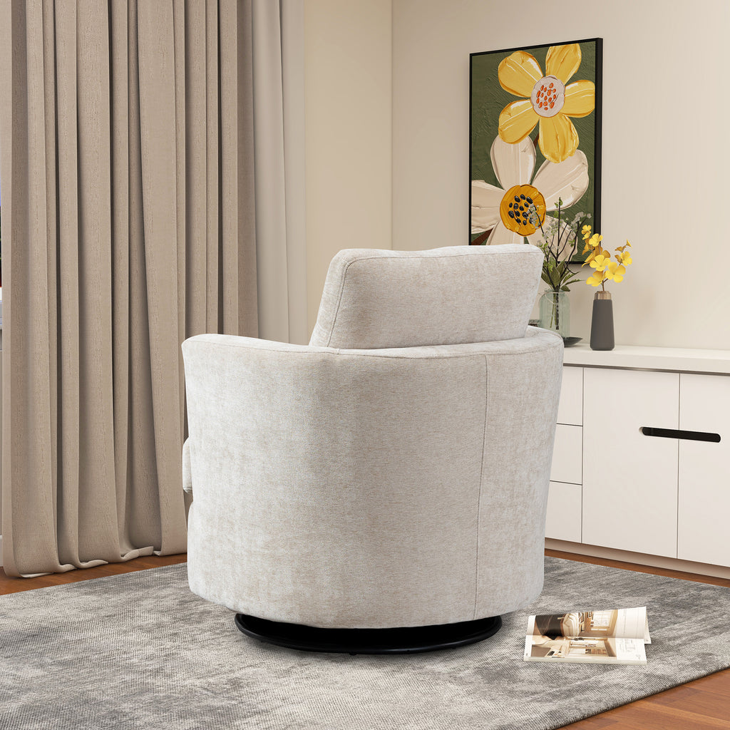 Chenille Round Swivel Accent Chair I63176