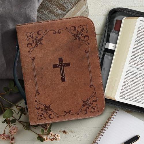 Portable Leather Bible Book Bag with Handle I320