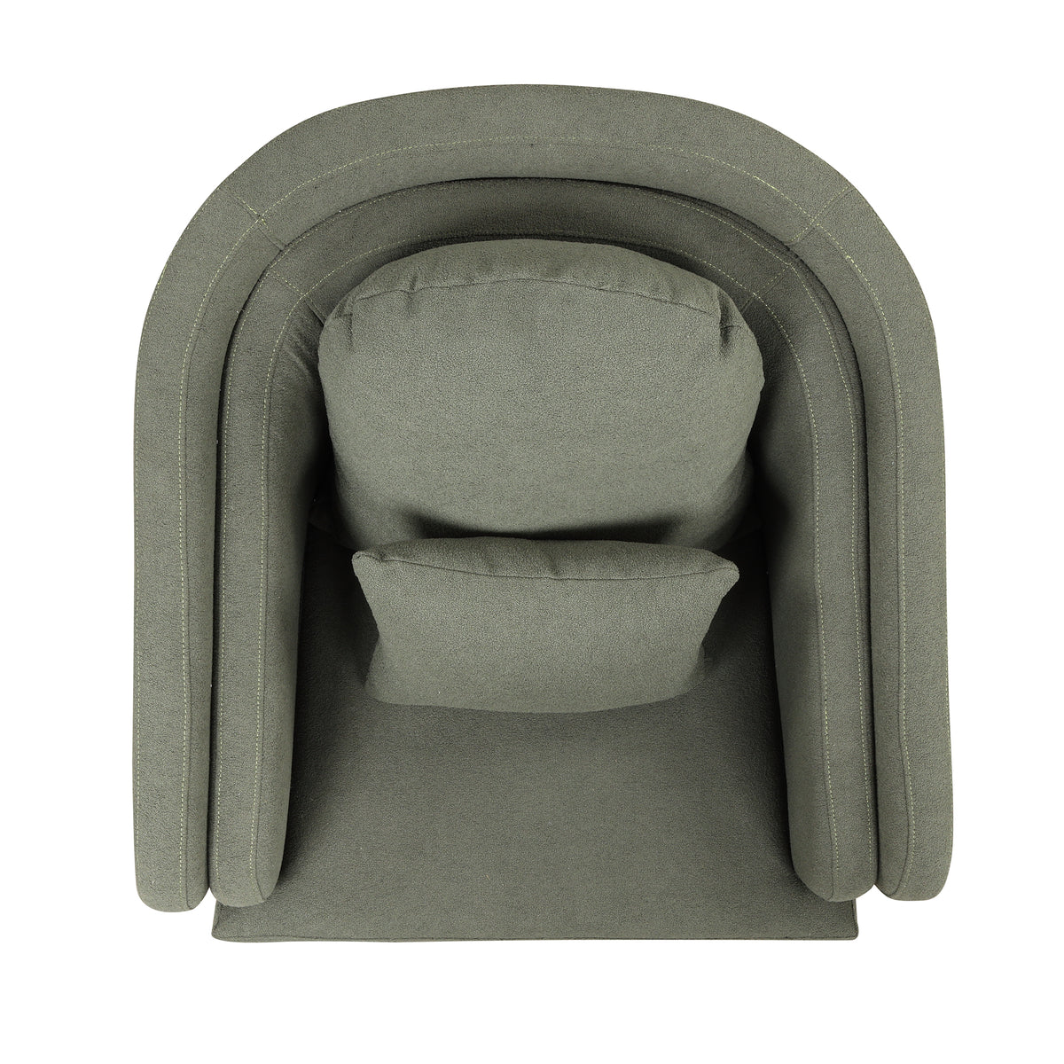 Seaweed Green Upholstered Accent Chair with Lumbar Pillow and Metal Legs Y834