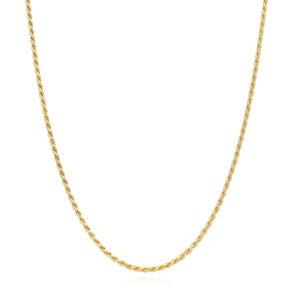 18K Yellow Gold Over Silver Rope Chain Necklace 16"-24" D689493