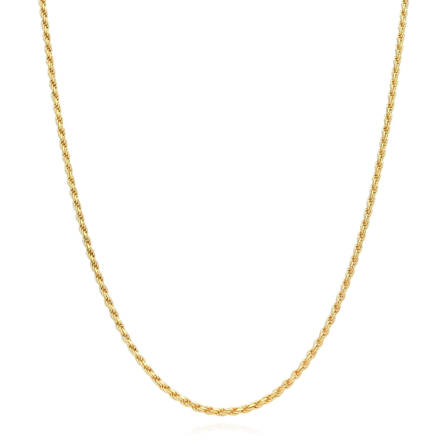 18K Yellow Gold Over Silver Rope Chain Necklace 16"-24" D689493