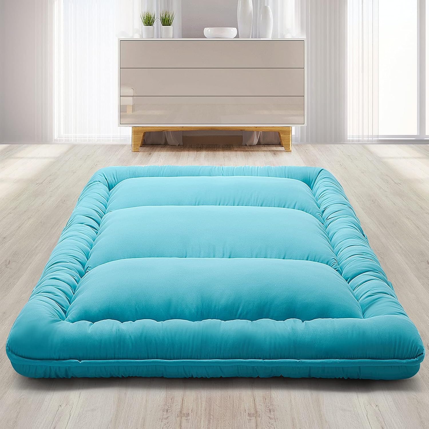 Black Japanese Futon Mattress with Cover S320473