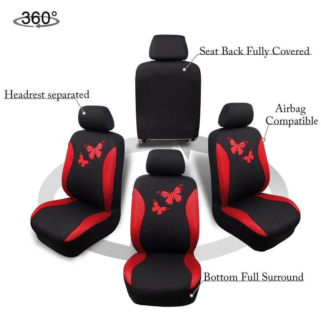 Butterfly Full Set Car Seat Cover Split Air Mesh J277254