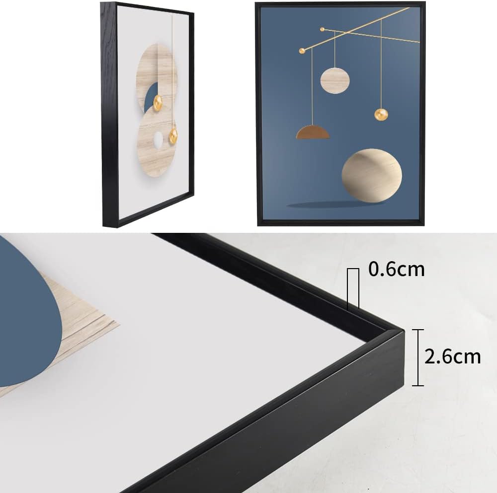 3 Piece Framed Canvas Wall Art Set Multicolor Geometric Abstract L4135