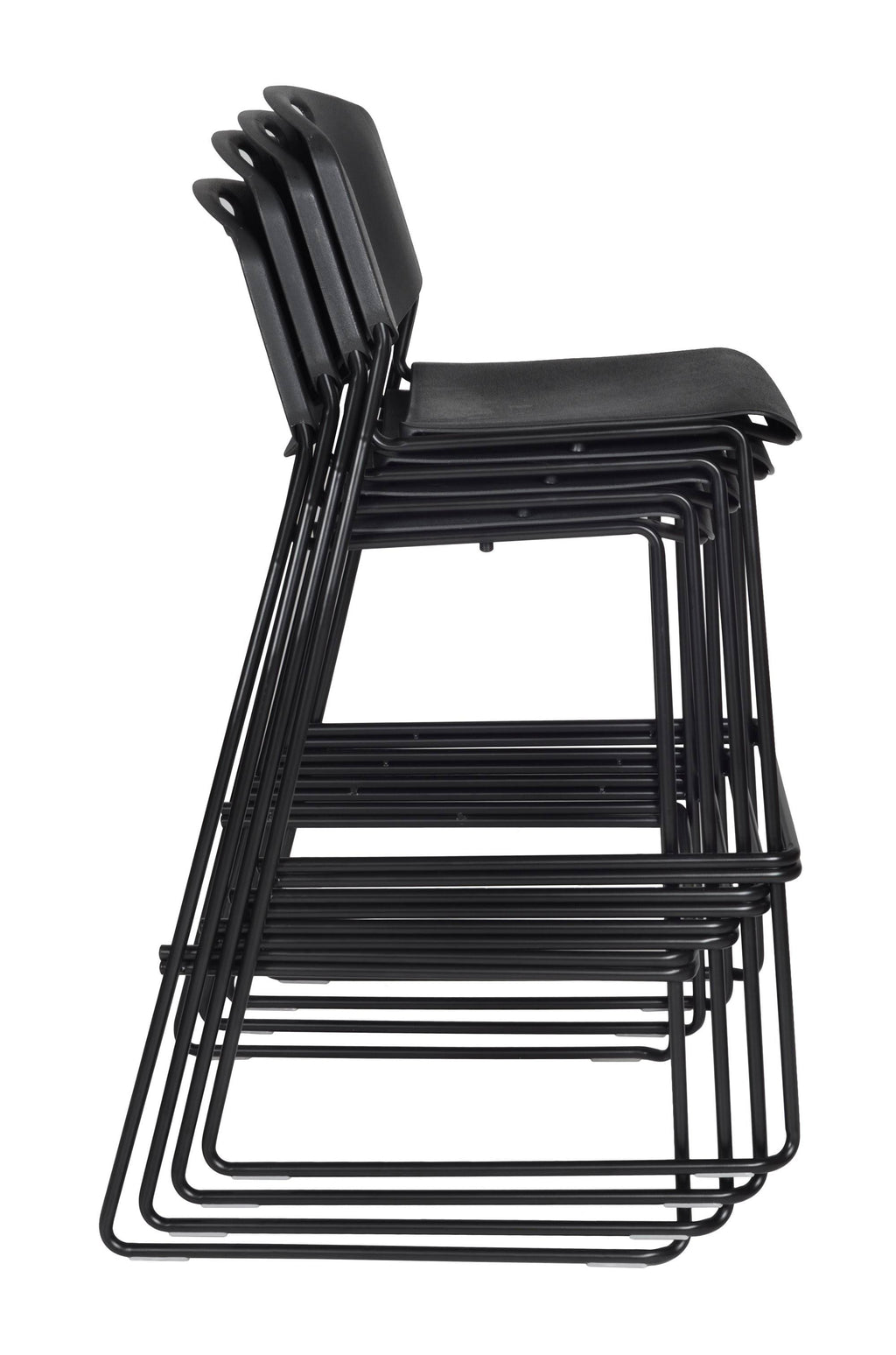 Square Cafe Table Maple & 2 Stack Stools Black V10487