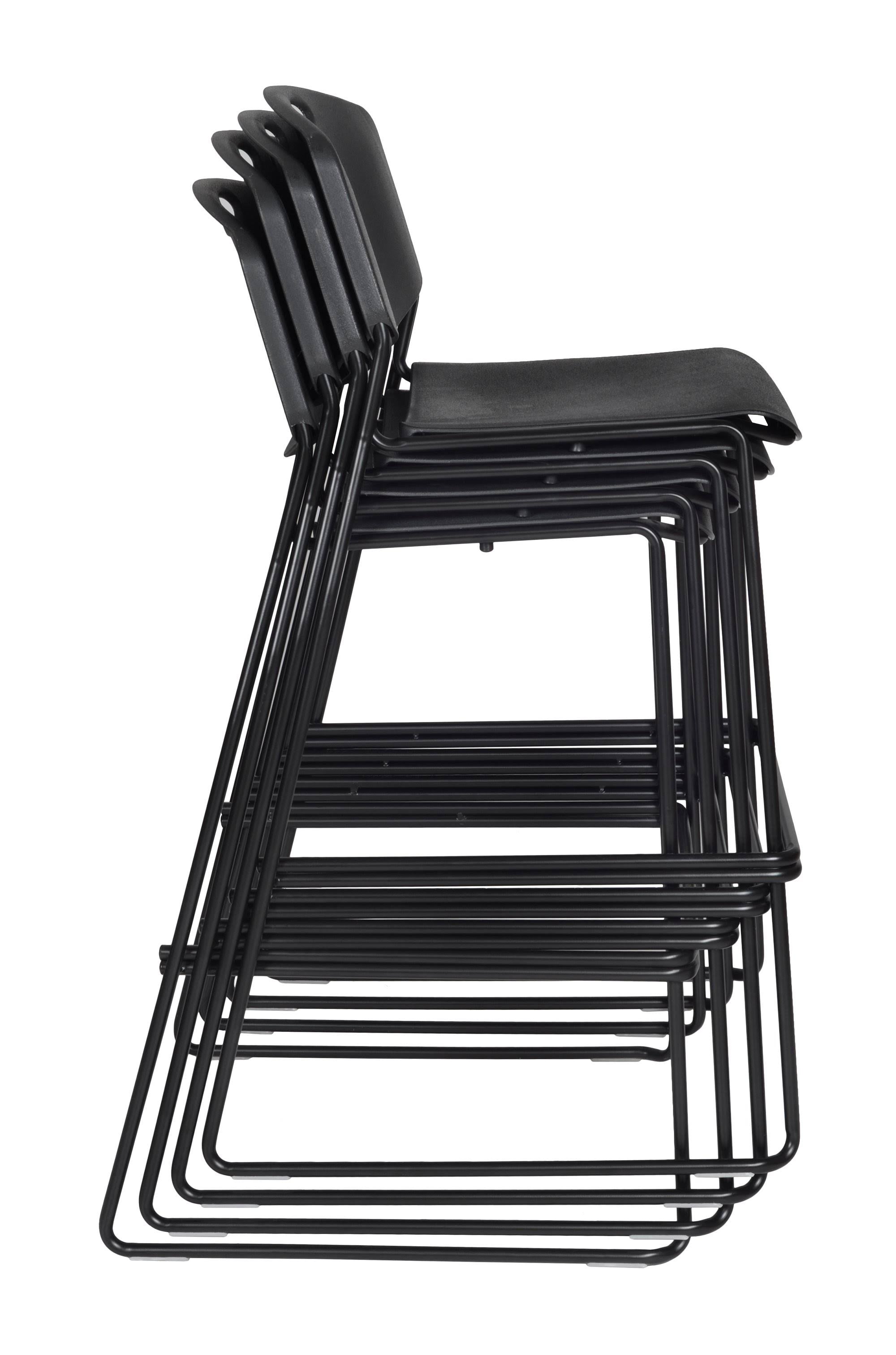 Square Cafe Table Maple & 2 Stack Stools Black V10487