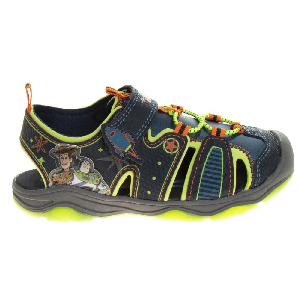 Navy/Lime Boys Toddler Closed-Toe Sport Sandals U357