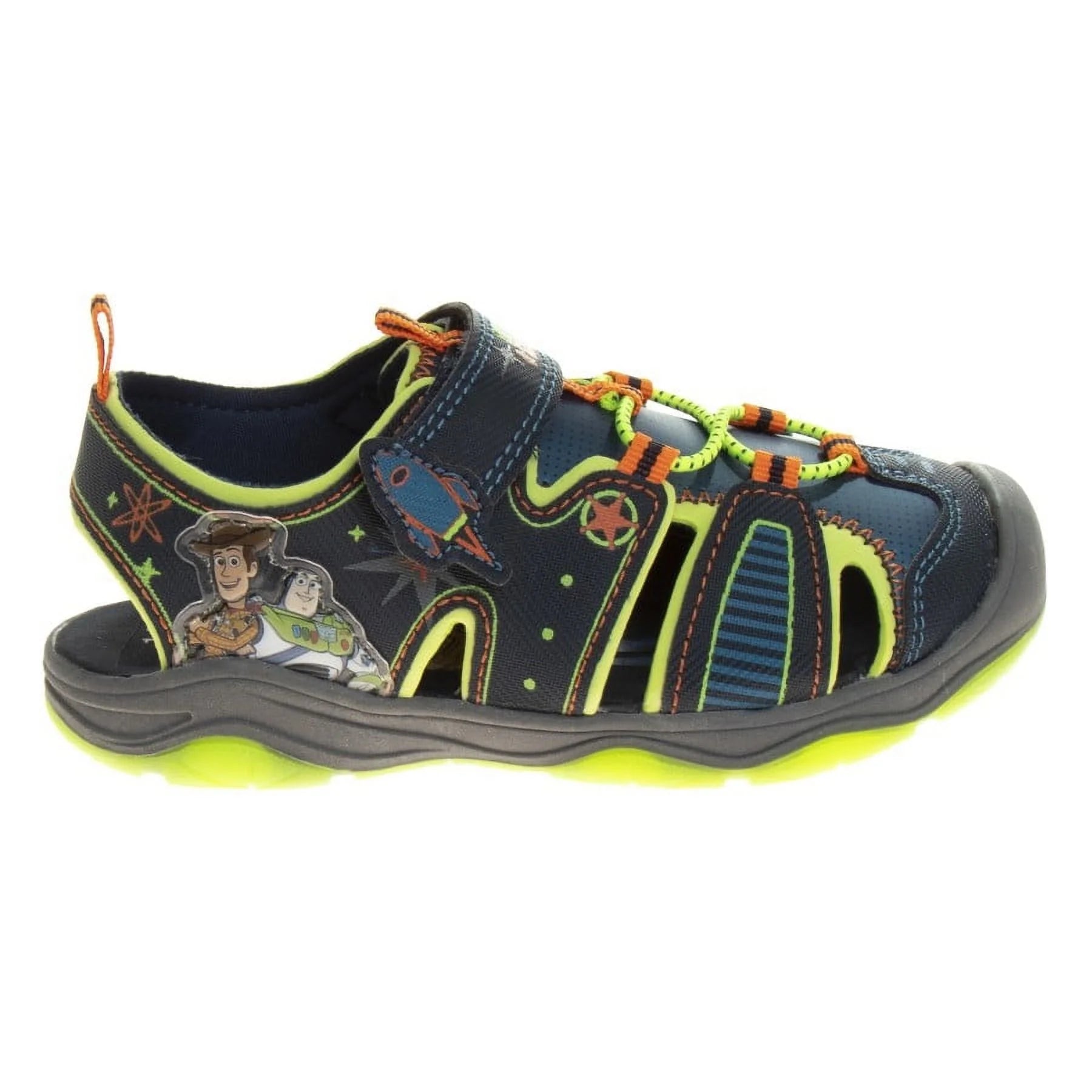 Navy/Lime Boys Toddler Closed-Toe Sport Sandals U357