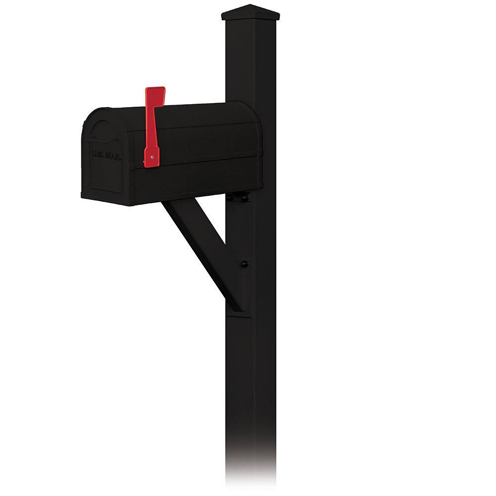 Black Decorative Mailbox Post W53604