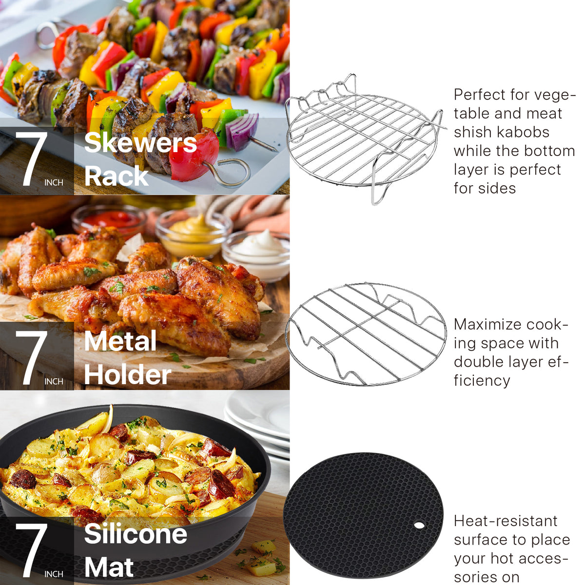 17 Set Air Fryer Accessories with Recipe Cookbook E29902