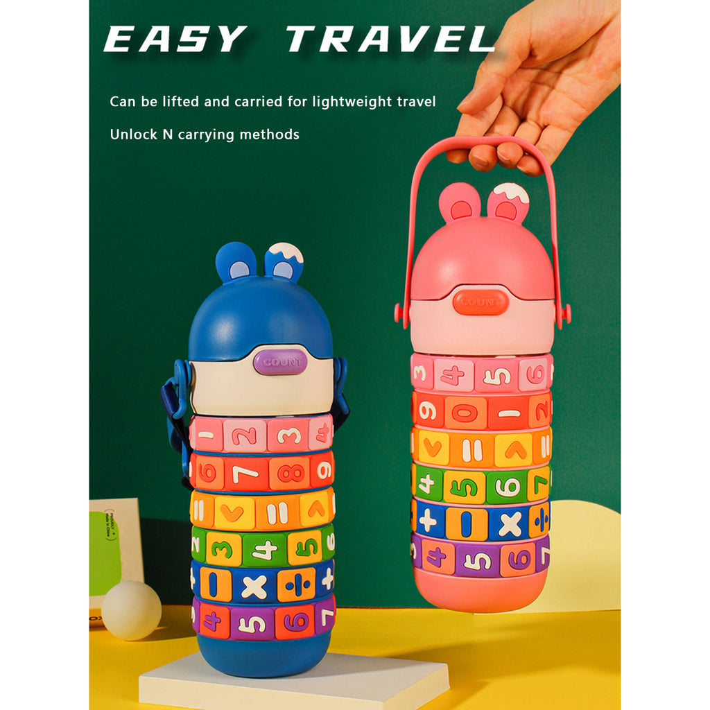 430ml Kids Stainless Steel Insulated Water Bottle with Straw N192169