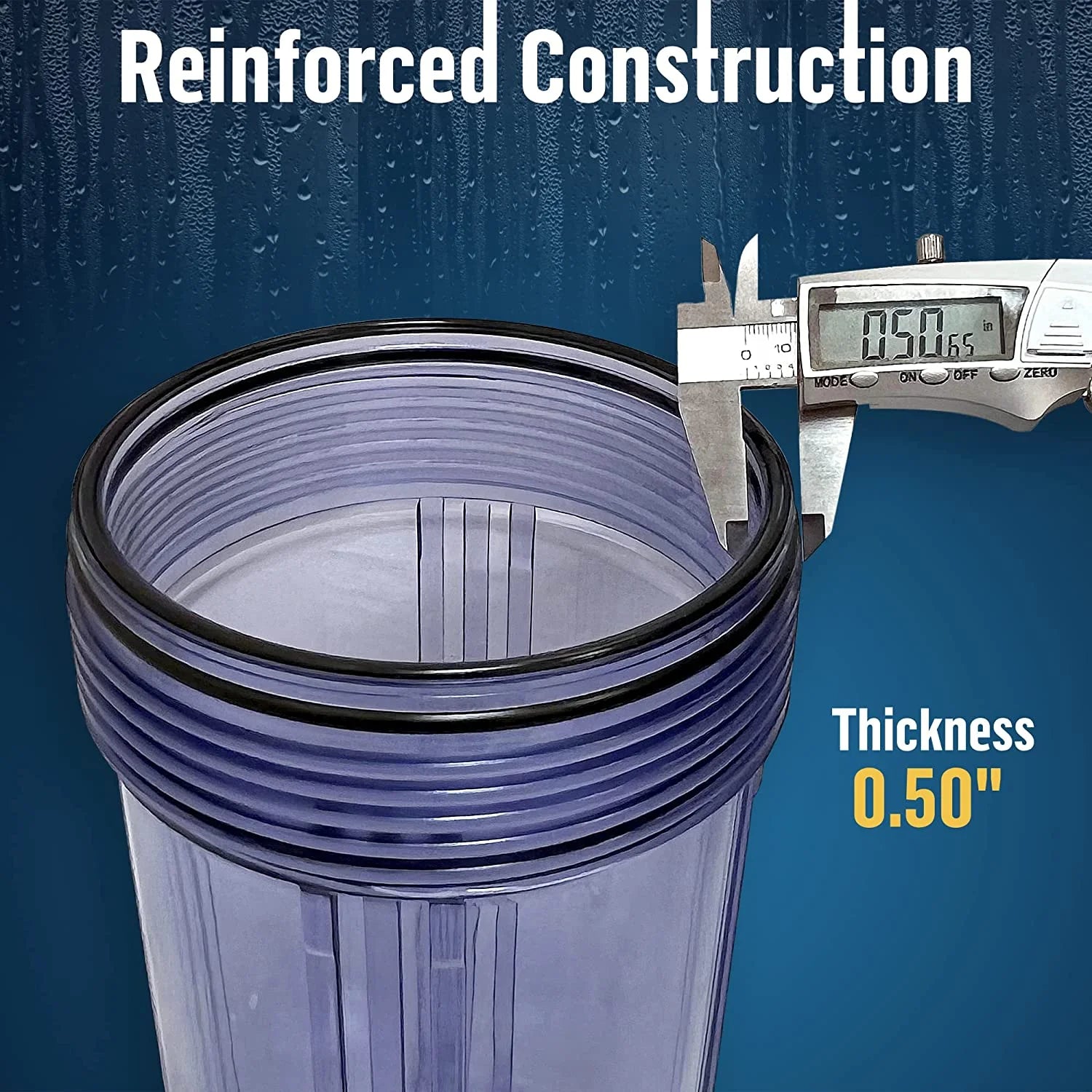 10 x 4.5” Whole House Filter Purifier System, Transparent, 3 Sets U893819