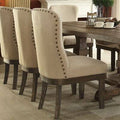 Beige Linen Side Chair Set-2 B387