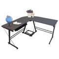 L-Shaped Corner Computer Game Desk with Removable Keyboard Tray D488