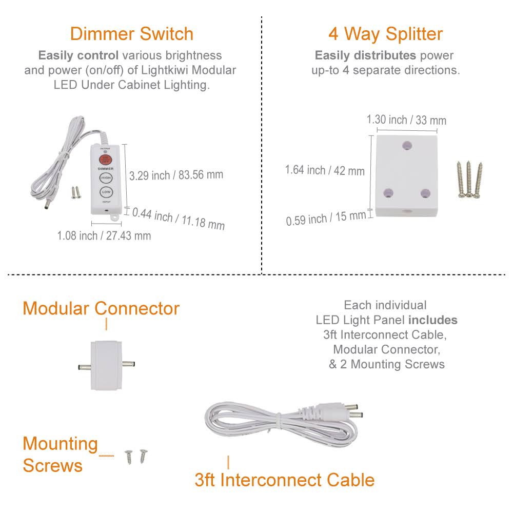 Modular LED Under Cabinet Lighting Standard Kit 4 Panel R964