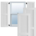 18x22W x 43x22H White Exterior Composite Louvered Shutters A82903