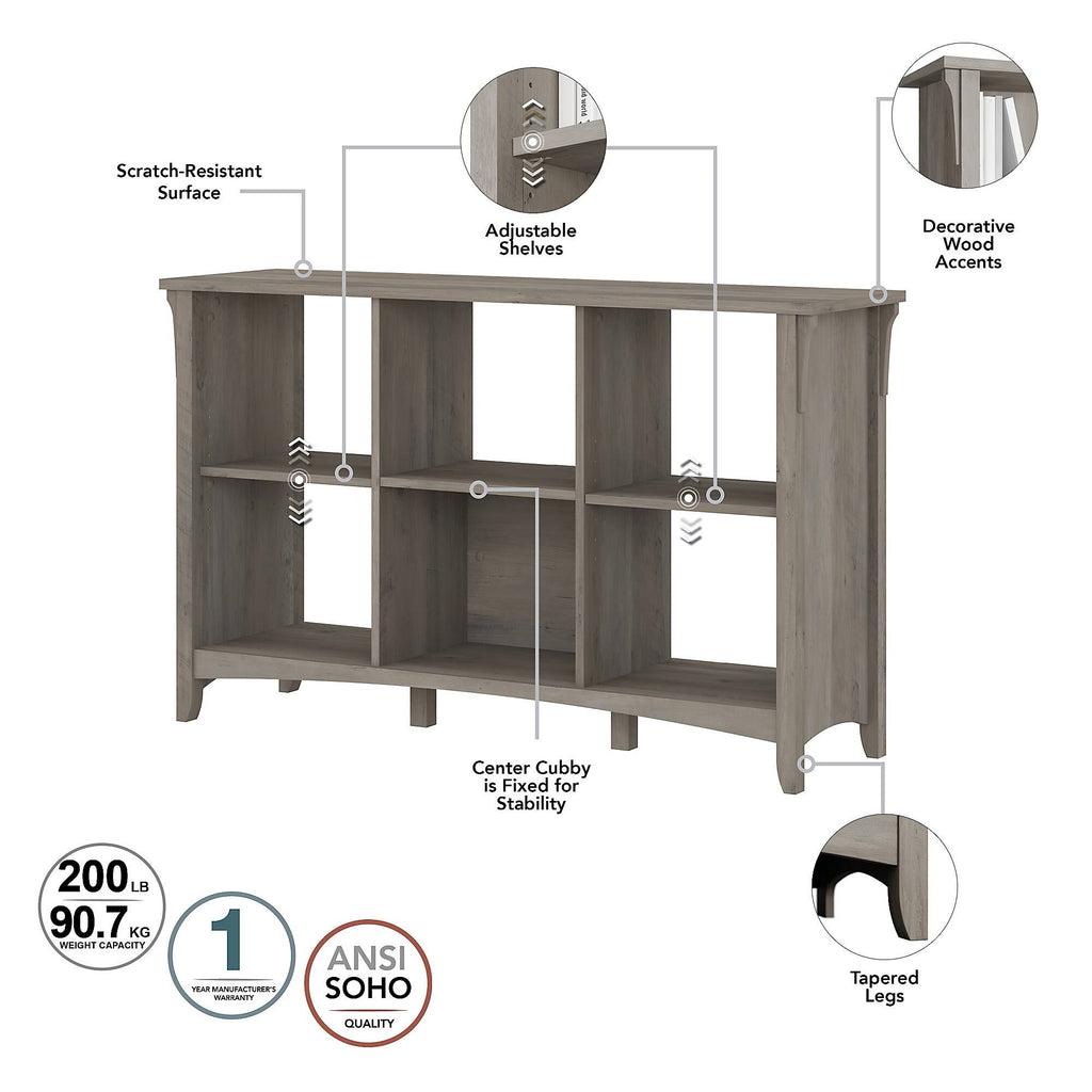 6 Cube Organizer, Pure White and Shiplap Gray N159732