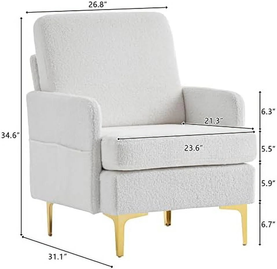 Dark Gray Fabric Accent Chair with Metal Legs U49614