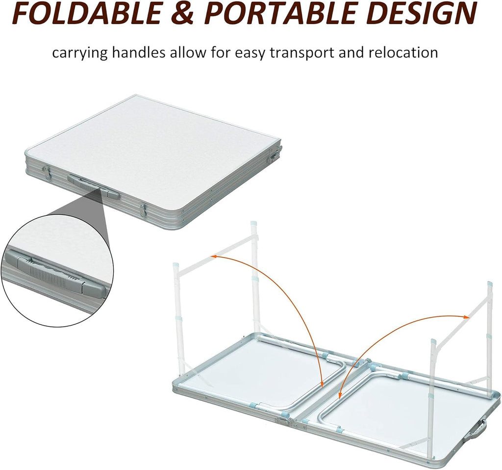 47 Aluminum Lightweight Portable Camping Table with Carry Handle F41734