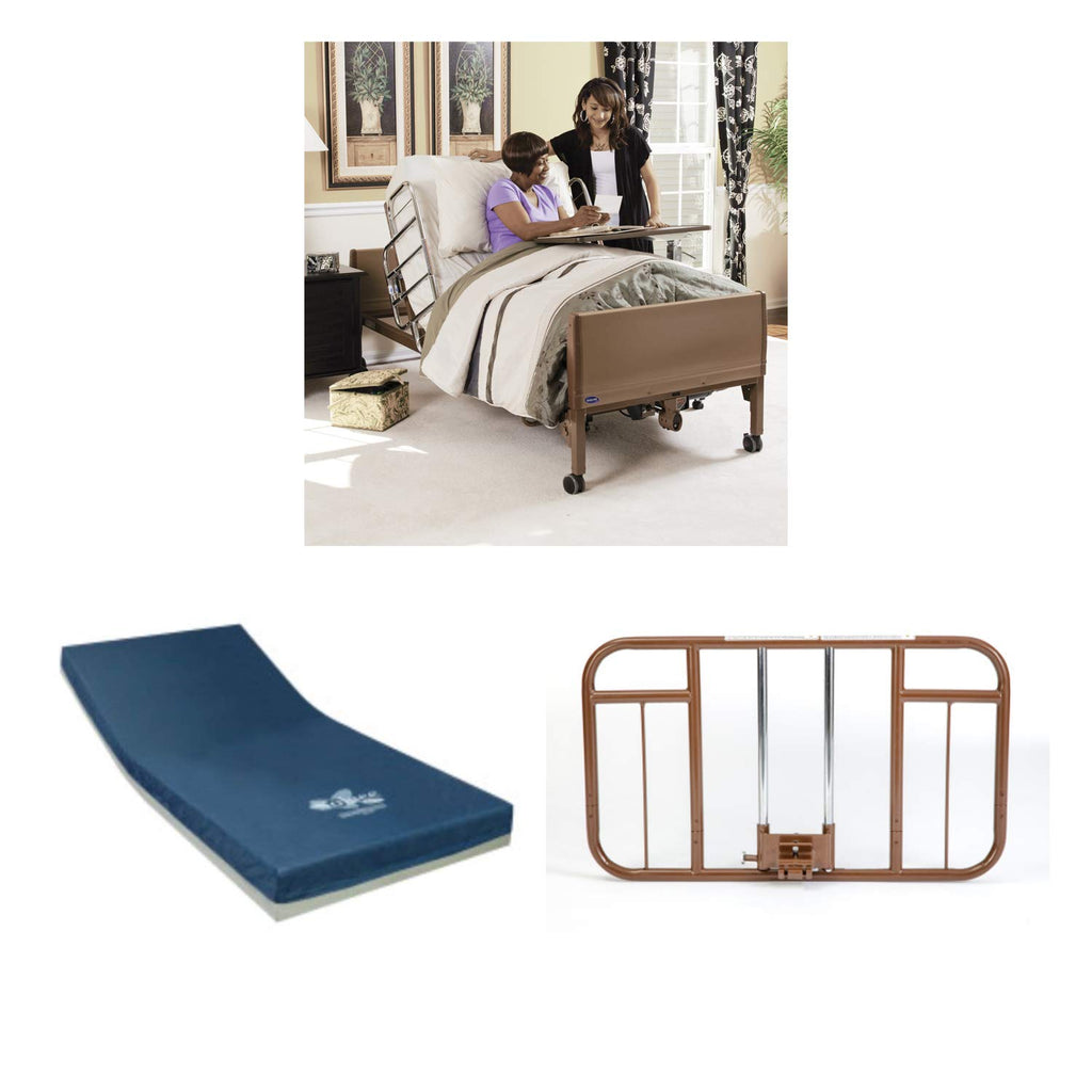 Full-Electric Homecare Bed with Mattress and Half Length Rails E355