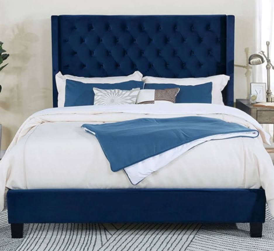 Navy Cal King Bed V1586