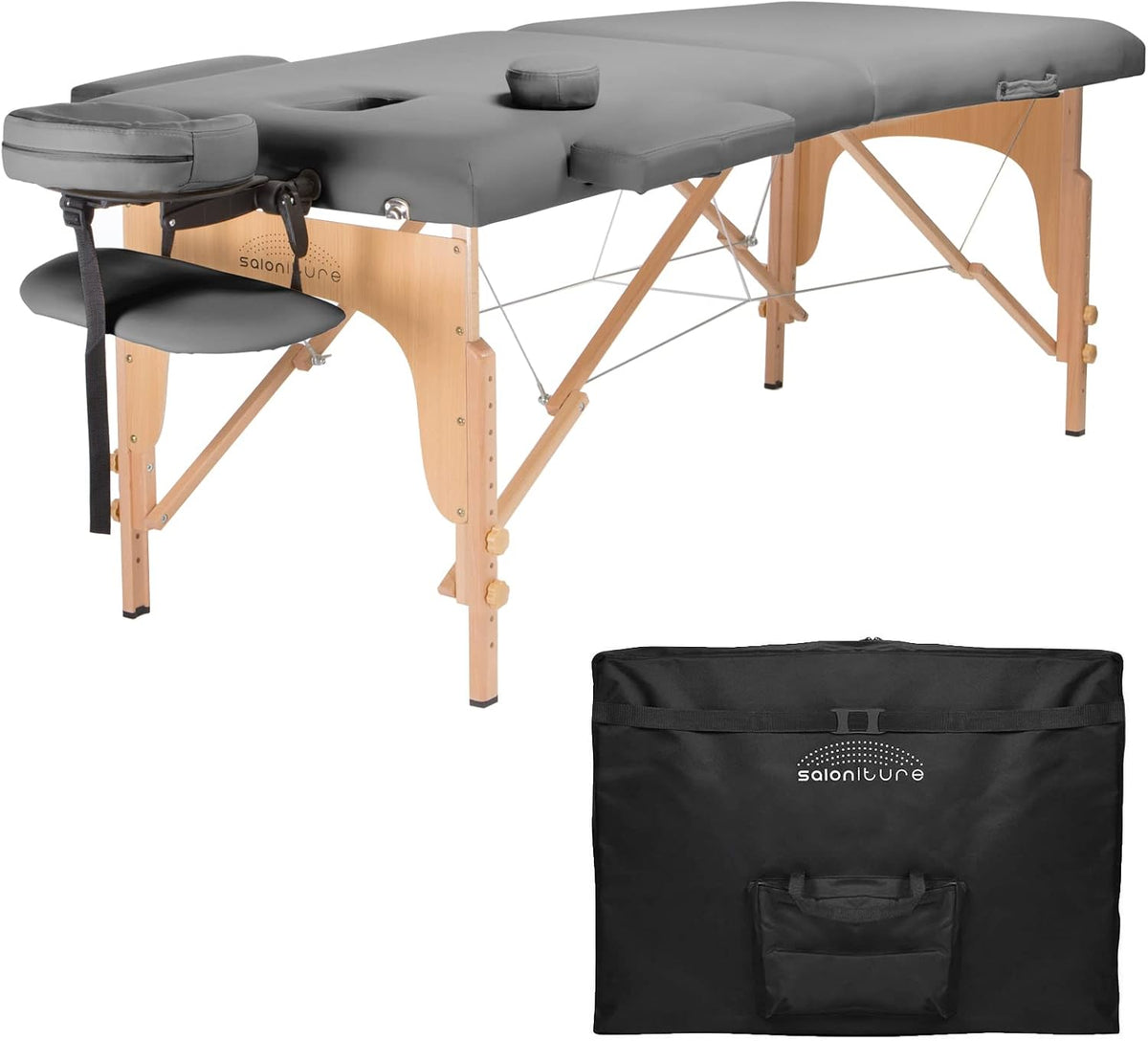 Black Portable Folding Massage Table with Carrying Case Y414728