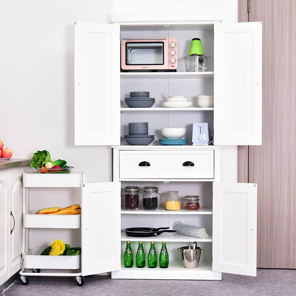 White Tall Kitchen Pantry Cabinet W11375