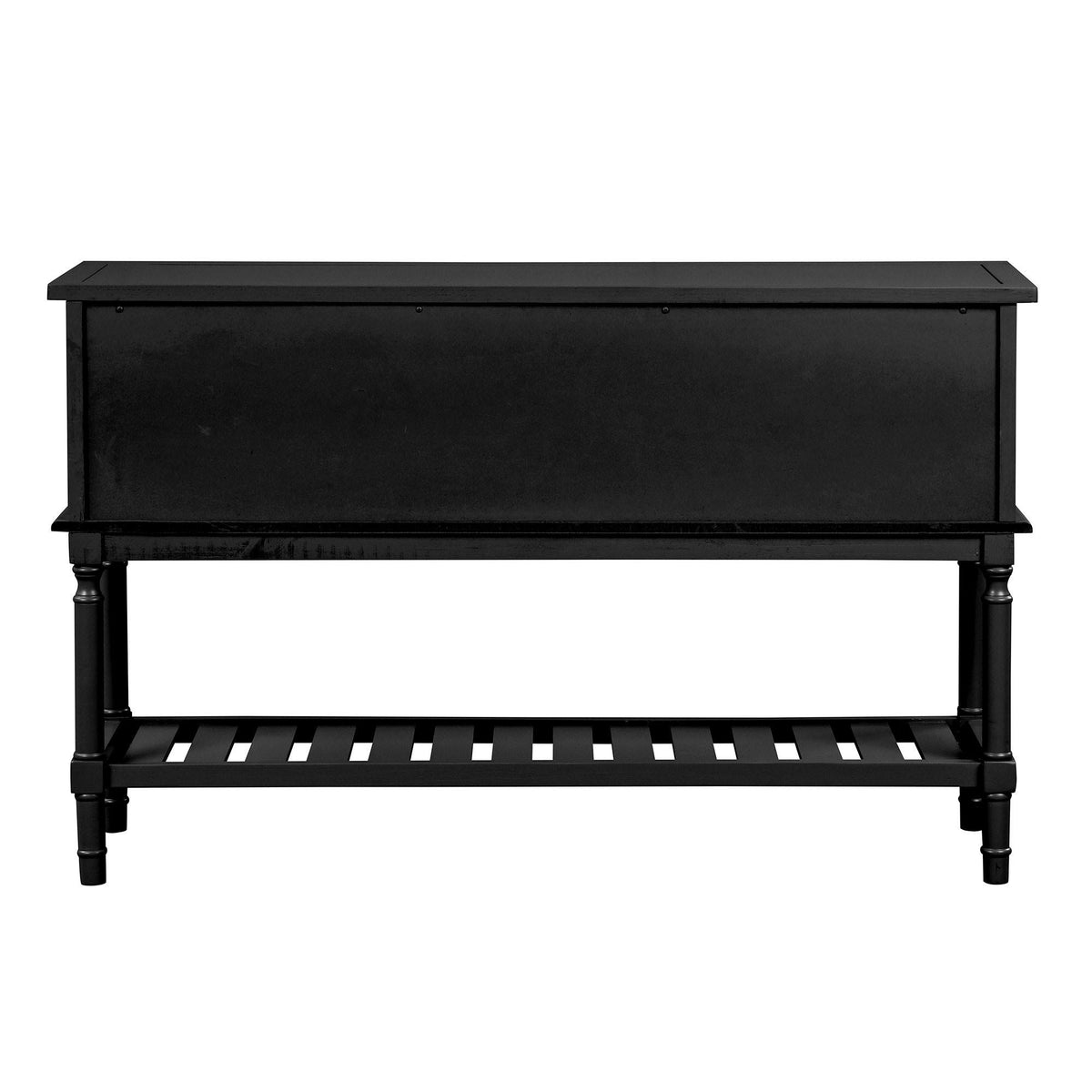 Black Navy Blue Console Table with 2 Drawer Cabinet Shelf B69863