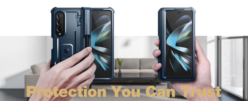 Navy Blue Full Body Shockproof Rugged Case with Built-in Screen Protector & Kickstand & S Pen Slot P911
