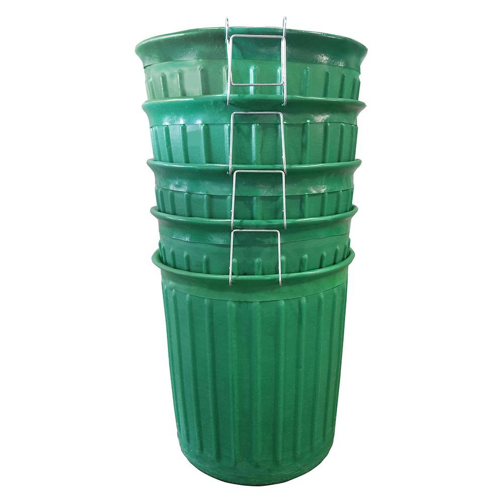 Green Round 60 gal. Trash Can (5-Pack) Q7776