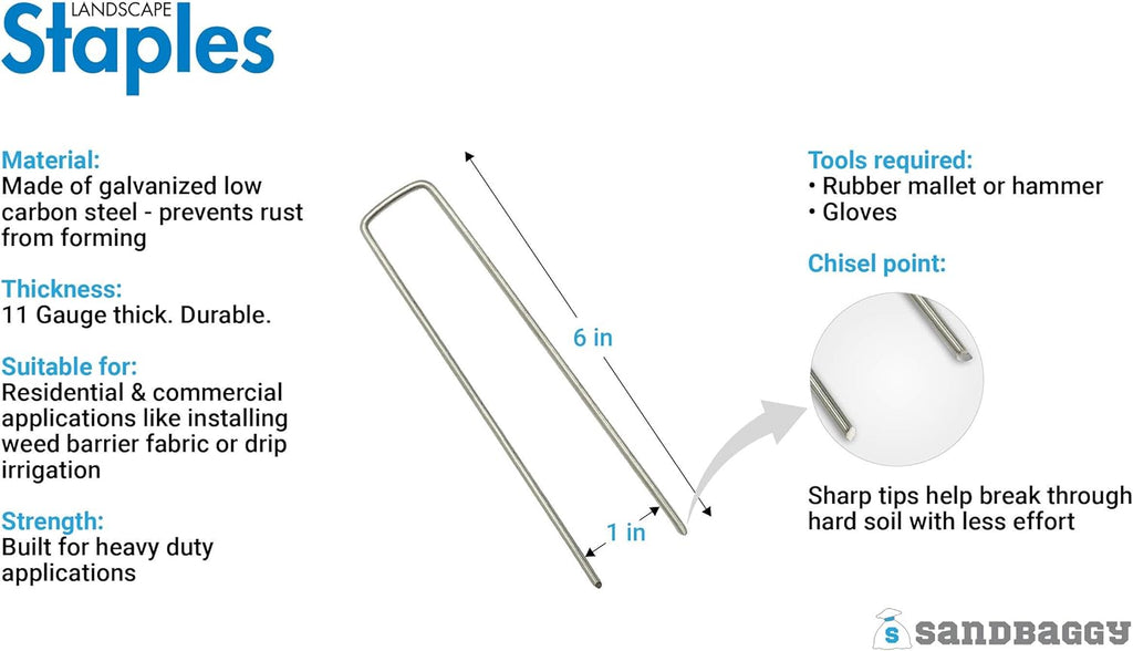 1000 Staples Galvanized Garden Staples E501
