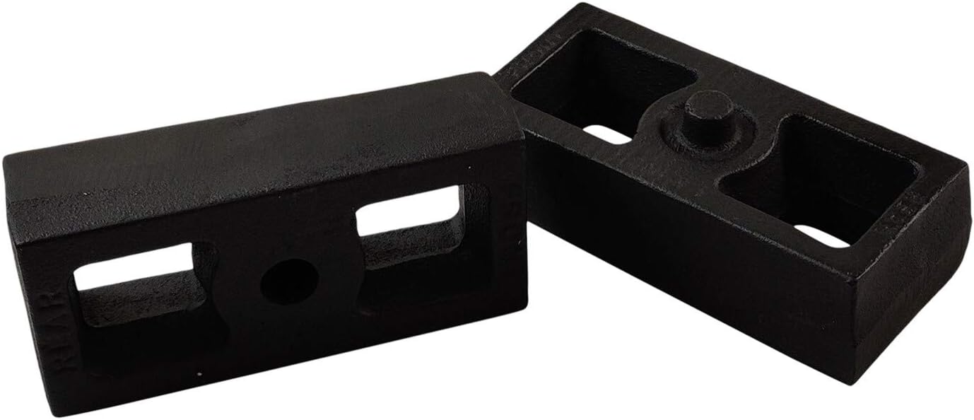 3 Rear Suspension Lift Solid Cast Iron Blocks Extra Long 12.5 Square Leaf Spring Axle U Bolts W827449