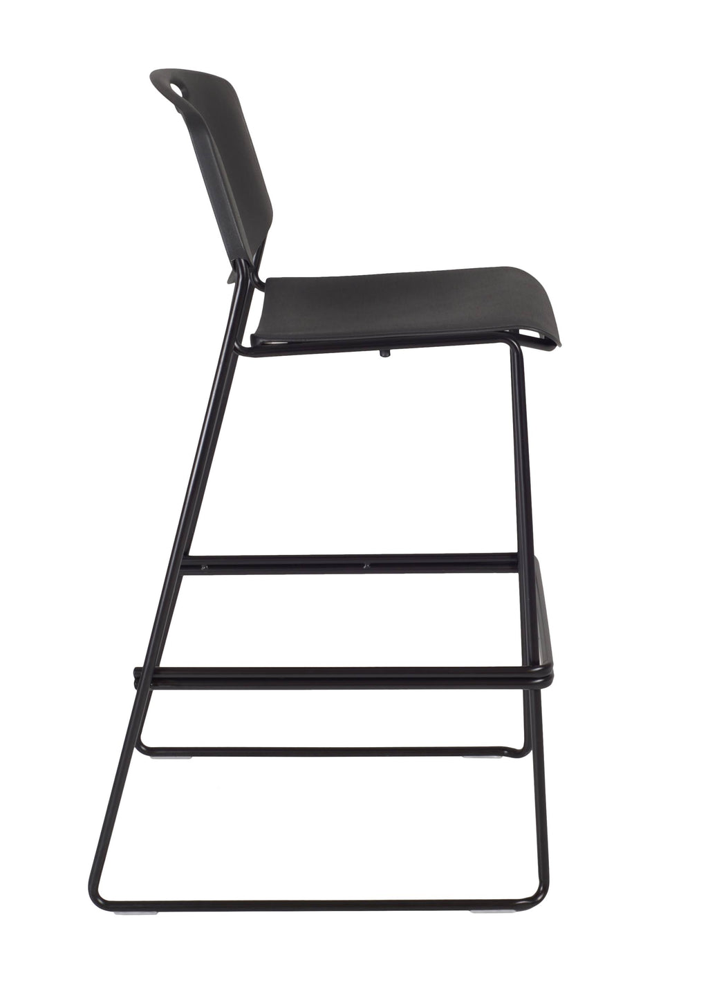 Square Cafe Table Maple & 2 Stack Stools Black V10487