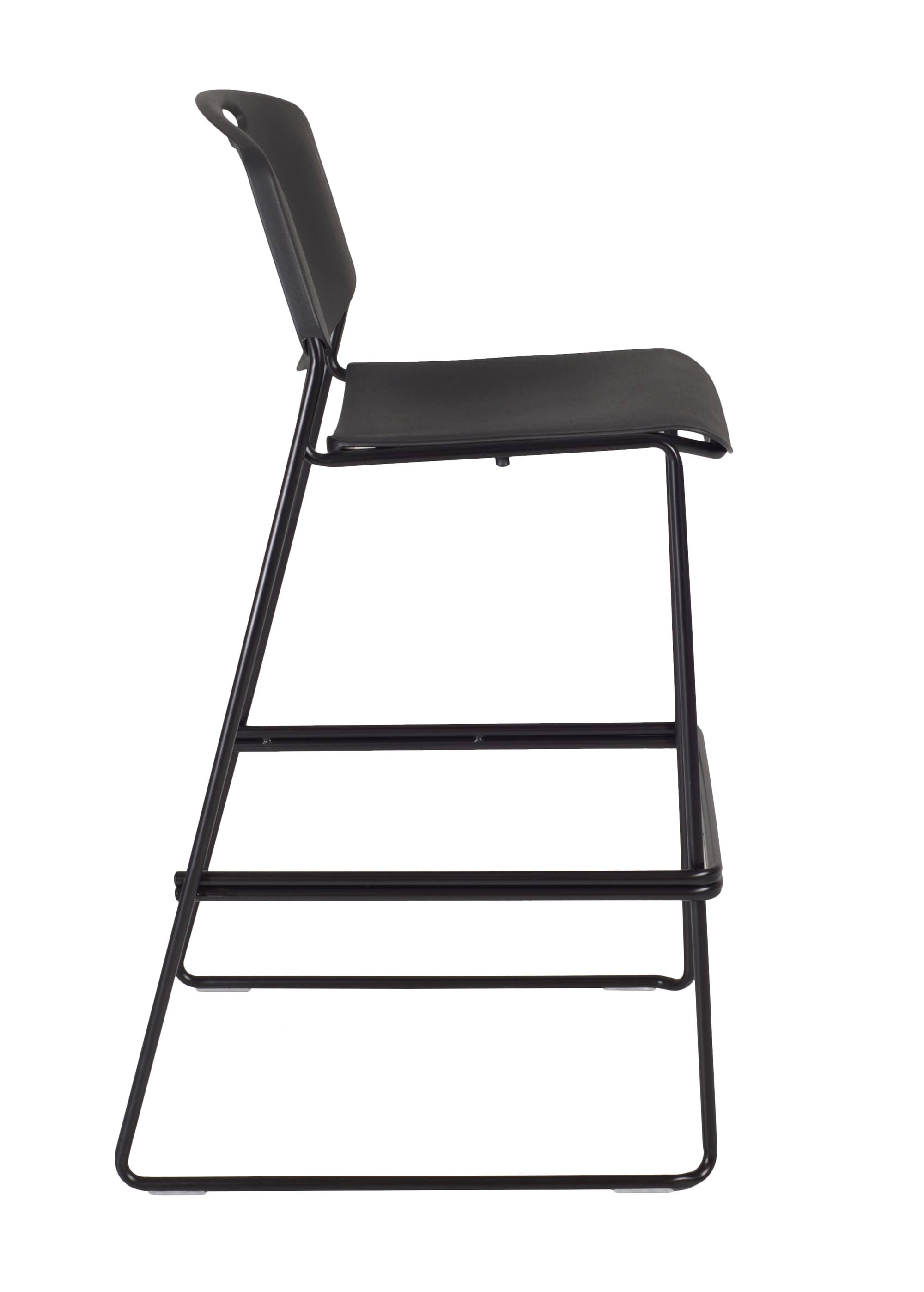 Square Cafe Table Maple & 2 Stack Stools Black V10487