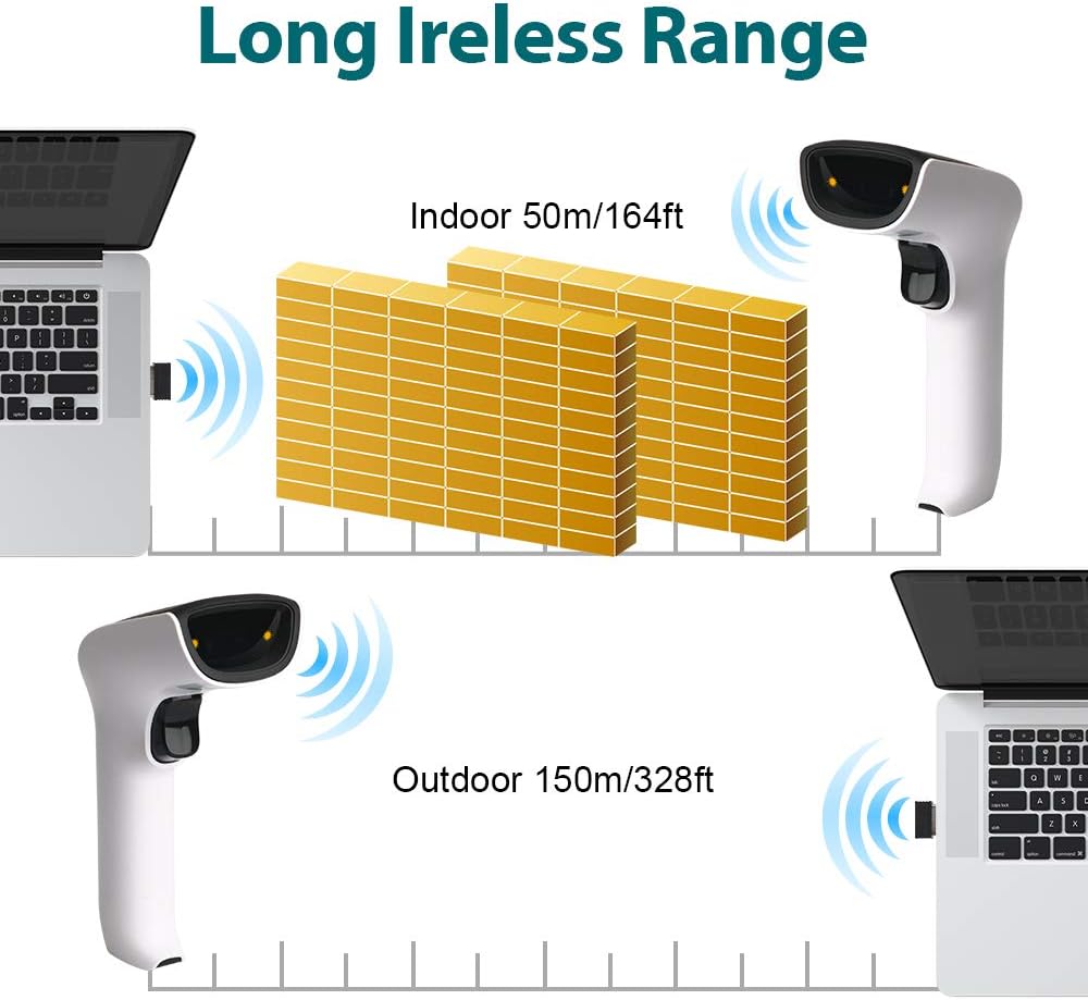 Wireless 2D Bluetooth Barcode Scanner with USB Receiver D54359