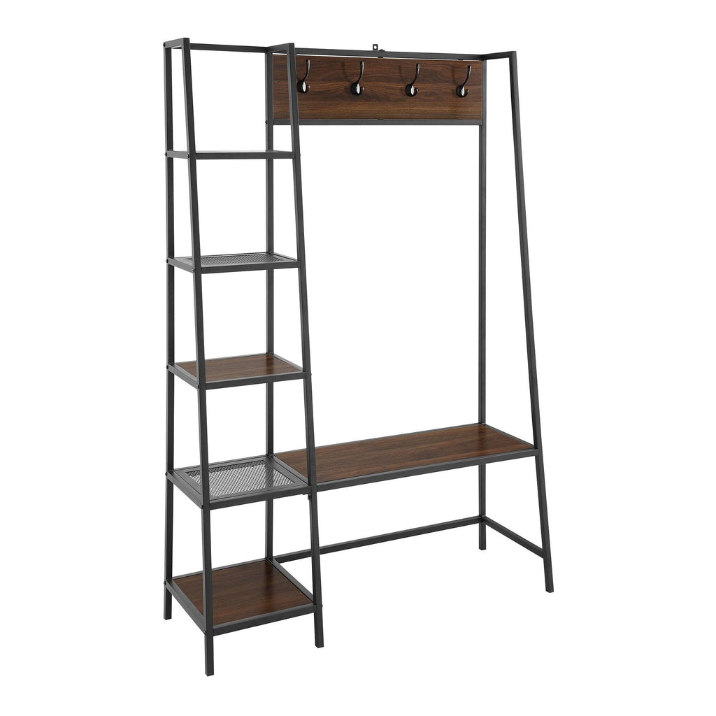 72 inch Dark Walnut Hall Tree with Storage Q2946