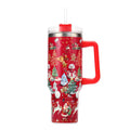40oz Stainless Steel Water Cup with Handle and Straw Lid Y44894