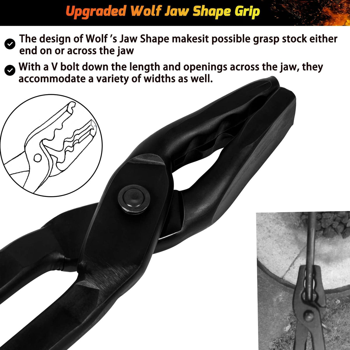 Blacksmith Wolf Jaw Tongs 16 (410mm) Pack of 2 R7449